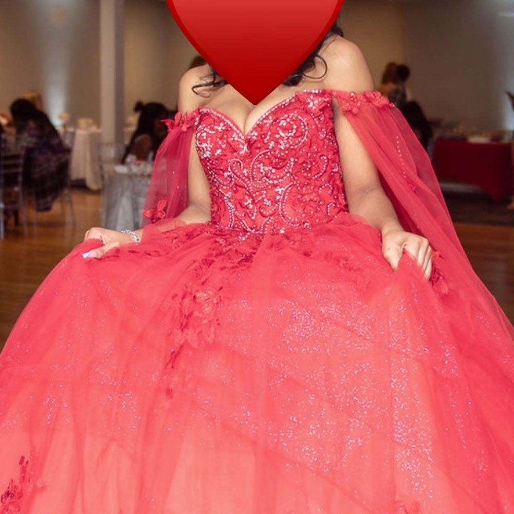 Pink Embellished Ruffled Sweetheart Prom Gown